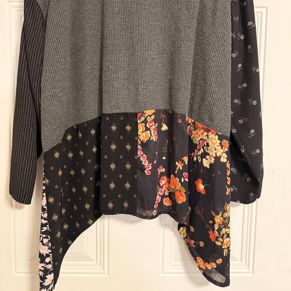 Artisan Patchwork Blouse Boho Cottage Whimsy - Picture 5 of 7